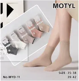 Skarpetki damskie motylki rozmiar 35-38 i 39-42, 5 szt, w wielu kolorach