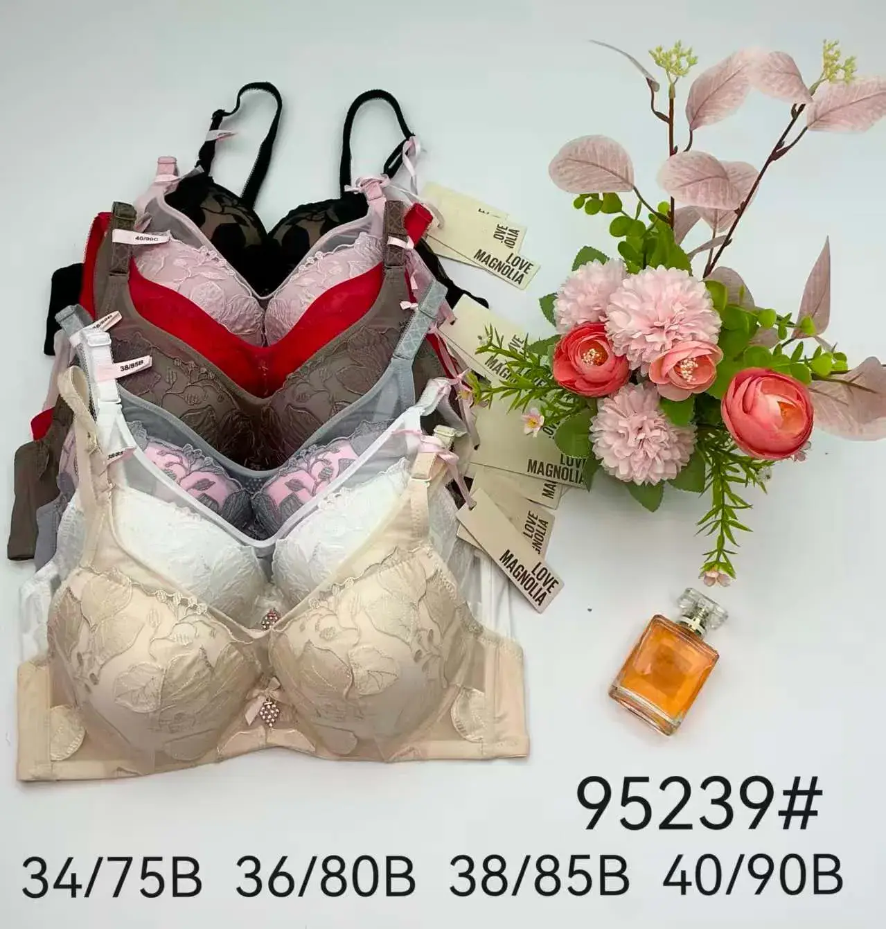 Biustonosz Damski Koronkowy 34/75B 36/80B 38/85B 40/90B, w wielu kolorach