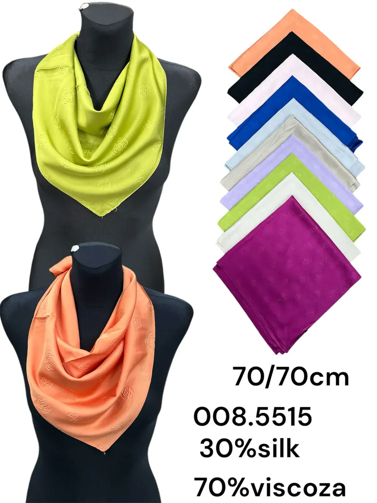 Chusta Damska 70/70cm 70% wiskoza 30% jedwab