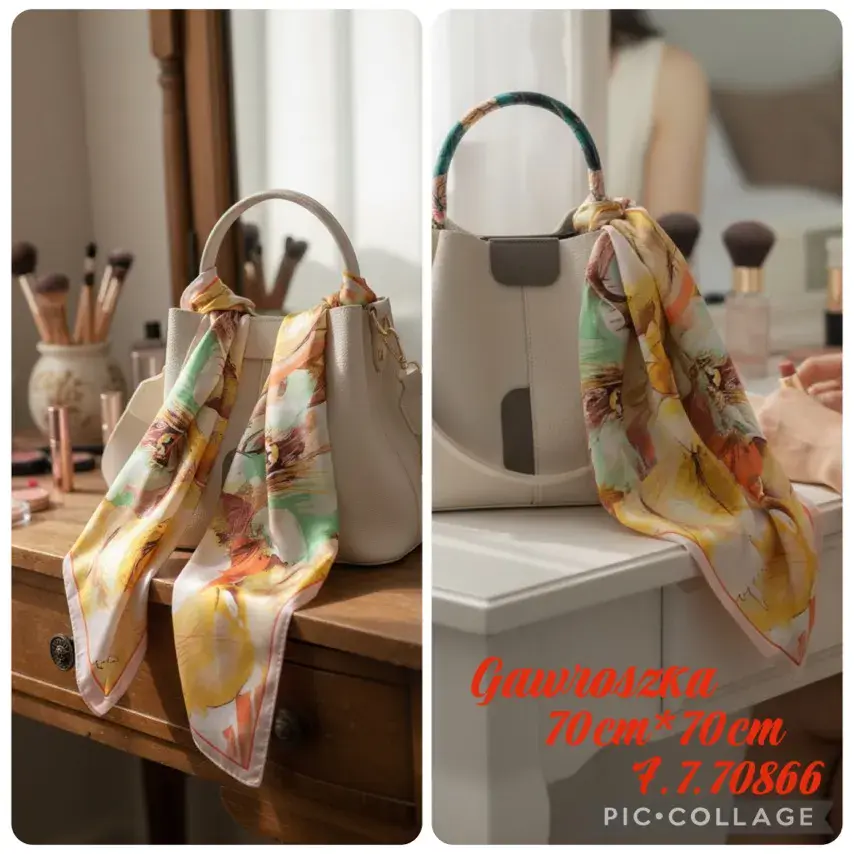 Chusta Damska Kwiatowa 70cm x 70cm, w wielu kolorach