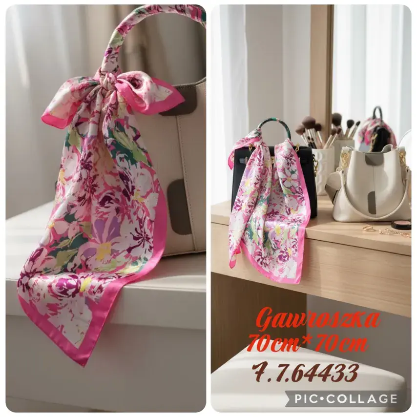 Chusta Damska Kwiatowa 70cm x 70cm, w wielu kolorach – wzór 2