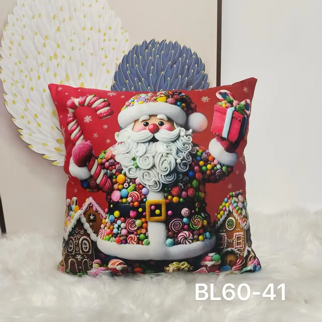 Poszewki Świąteczne z Mikołajem 40x40cm, w wielu kolorach – wzór 7