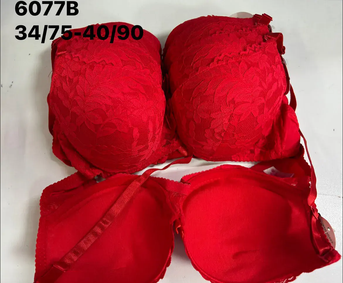 Biustonosz damski koronkowy czerwony 34/75-40/90 – wzór 2