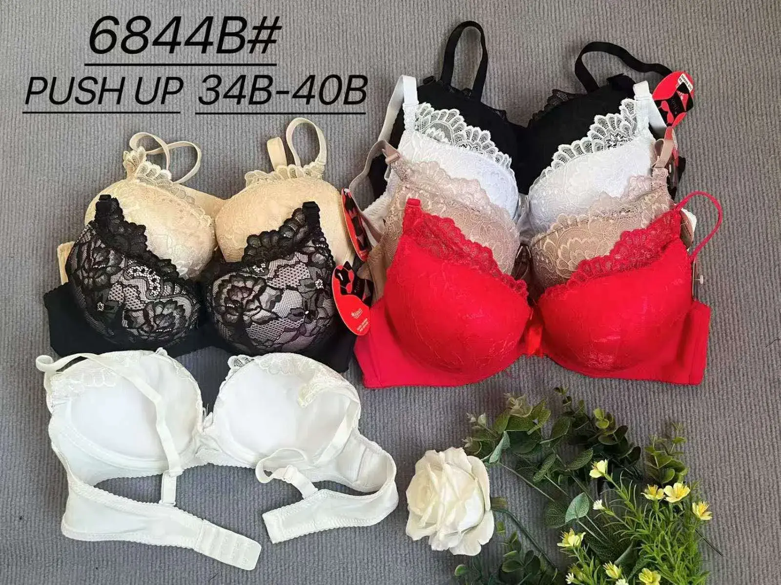 Biustonosz damski push-up 34B-40B koronka