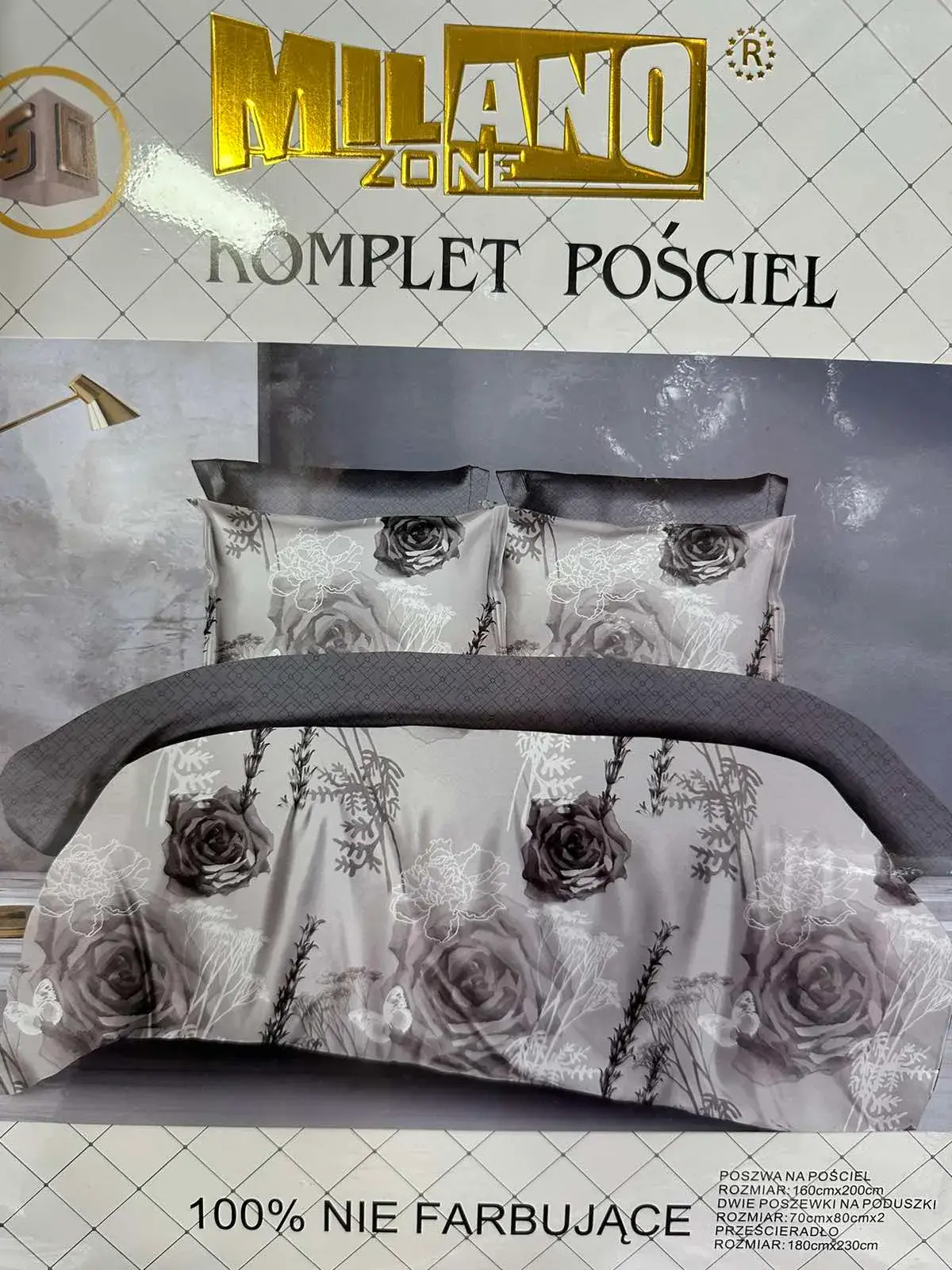 Komplet pościeli Milano 4cz 160/200, kolor szary