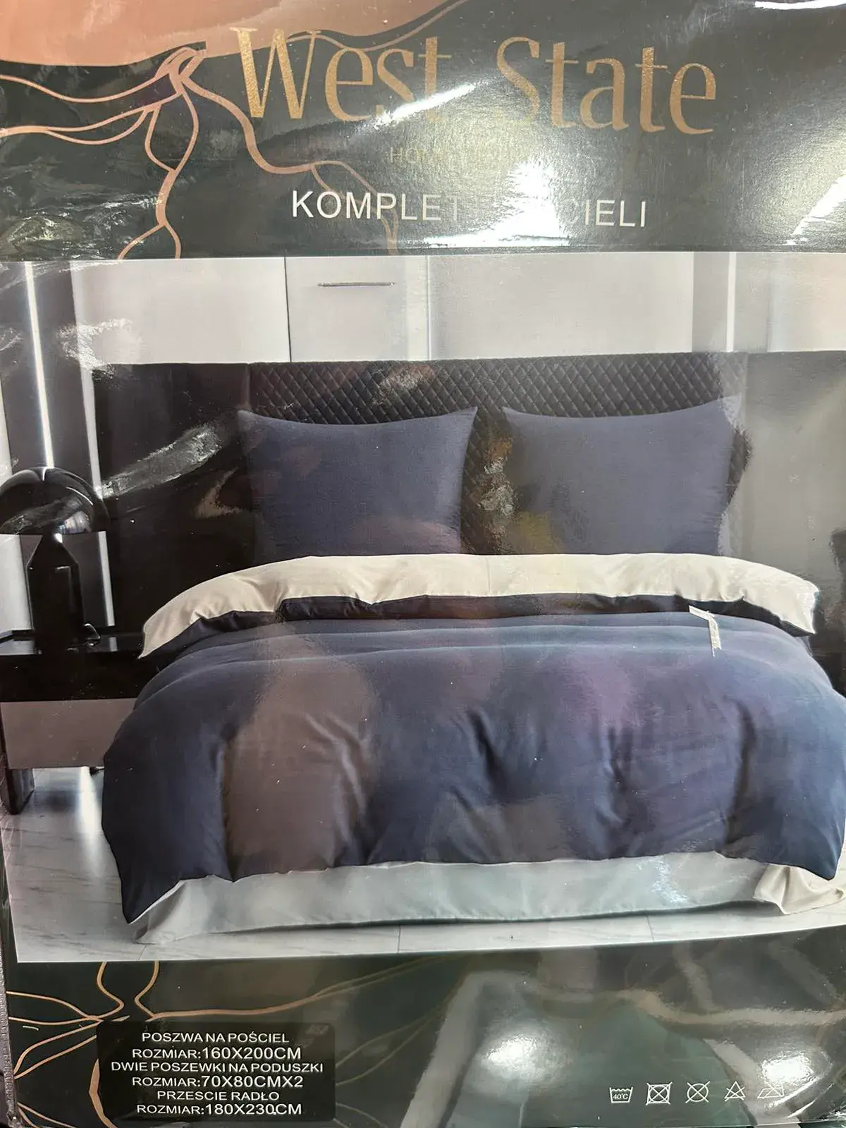 Komplet pościeli West State 4CZ 160/200, kolor granatowy