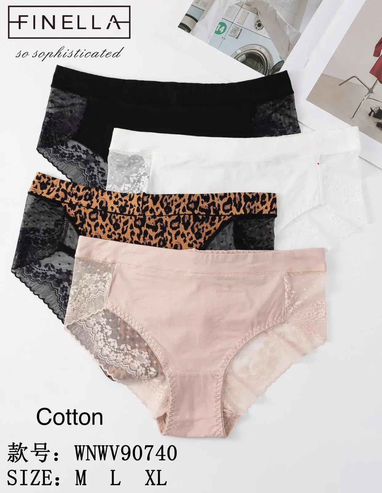 Majtki damskie Finella bawełna M L XL 4 szt