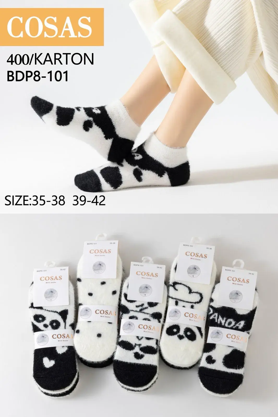 Skarpetki damskie COSASAS panda 35-38/39-42