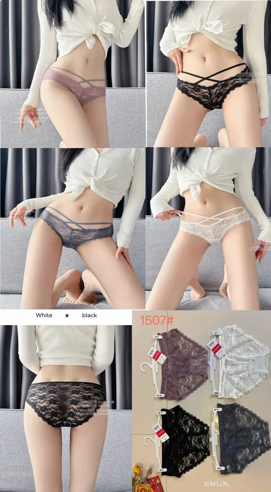 Majtki damskie koronkowe stringi S/M 4 kolory