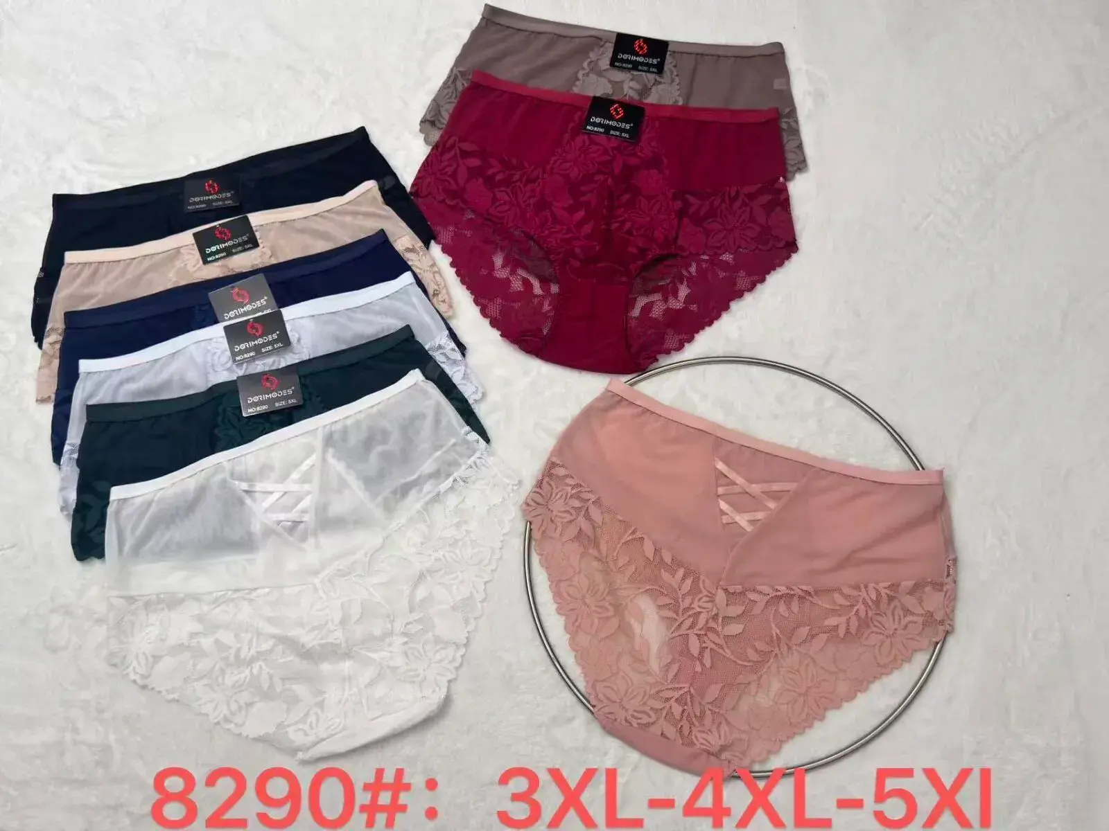 Majtki damskie koronkowe 3XL-4XL-5XL, zestaw kolorów