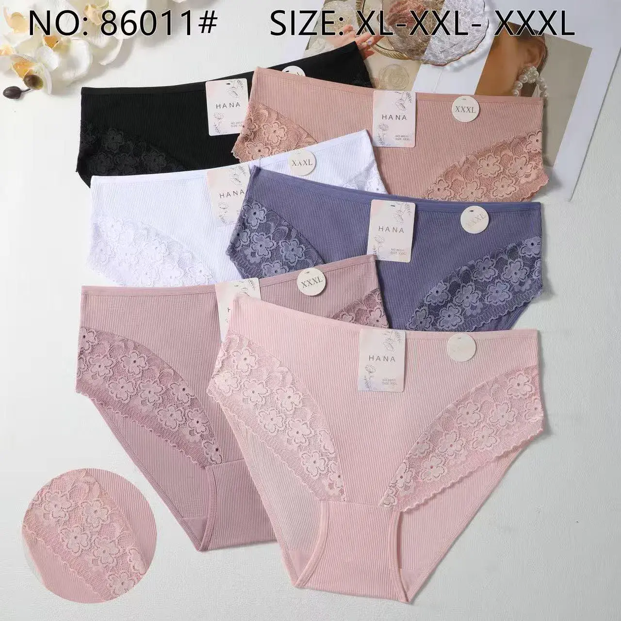 Majtki damskie Hana XL-XXXL-XXXXL, 6 kolorów