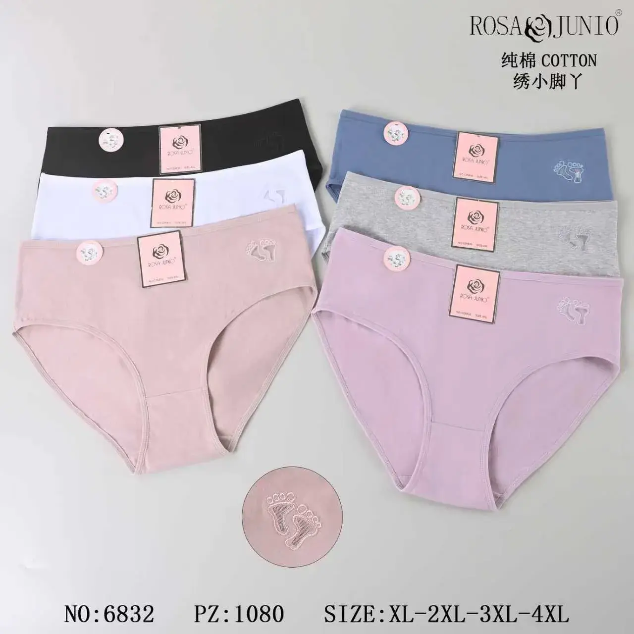 Majtki damskie bawełniane Rosa & Junio XL-4XL 6 szt.