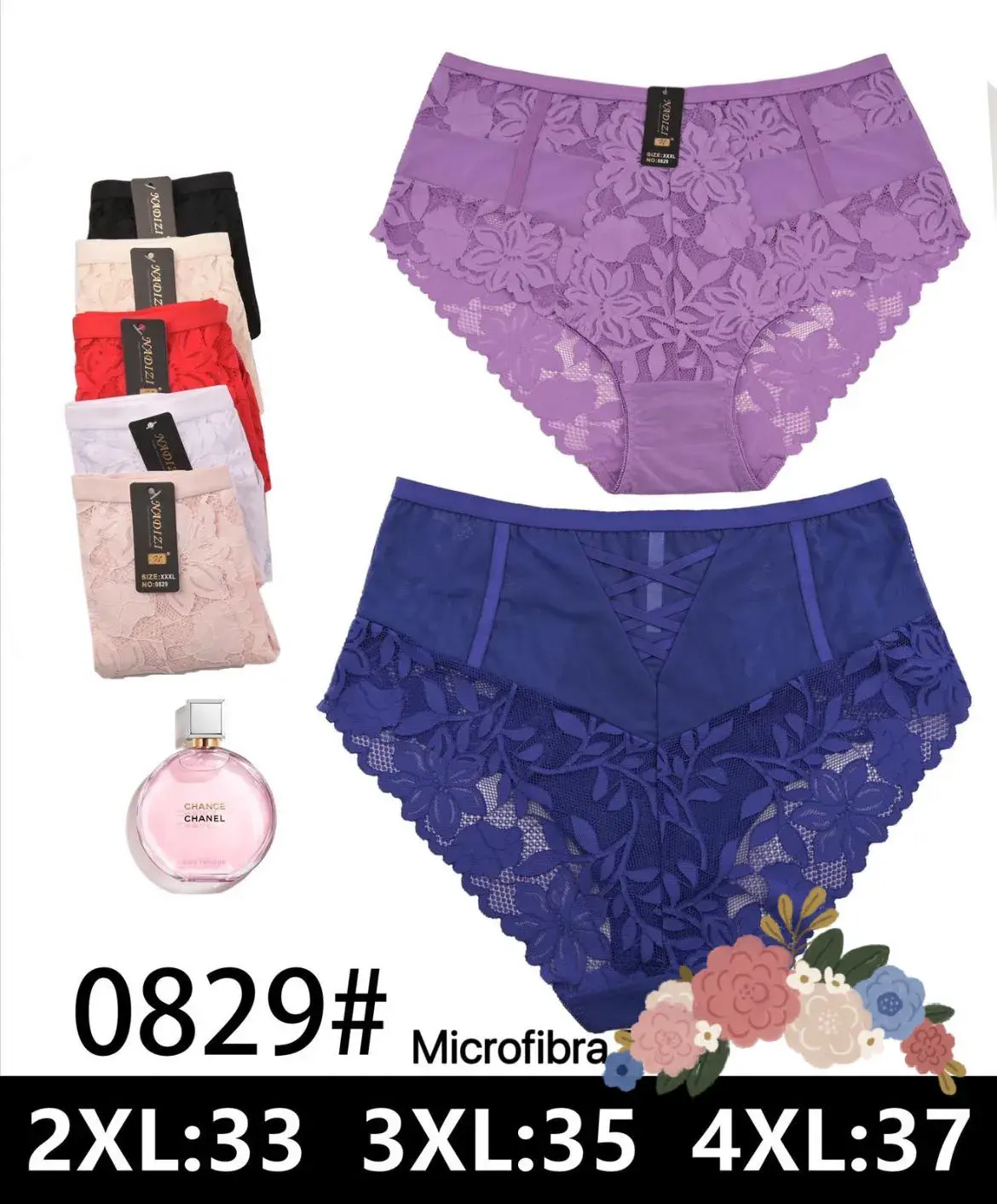Majtki damskie Mikrofibra 2XL-33, 3XL-35, 4XL-37