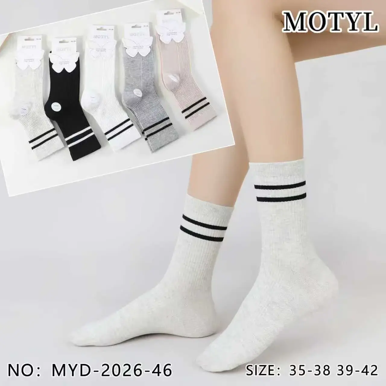 Skarpetki damskie motylkowe 35-38/39-42, 5 szt. zestaw