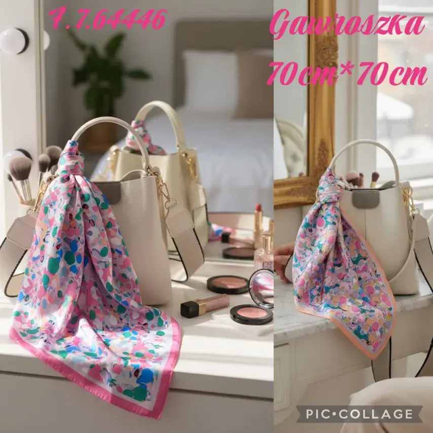 Chusta Damska Kwiatowa 70cm x 70cm, w wielu kolorach – wzór 3