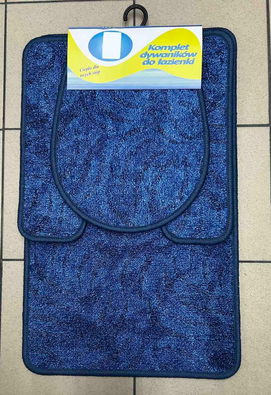 Komplet dywaników łazienkowych 3PCS 50/75 45/50 35/45 granatowy
