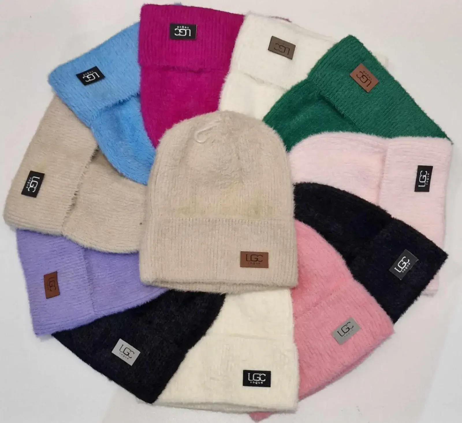 Czapki damskie beanie LG multikolor, 12 szt