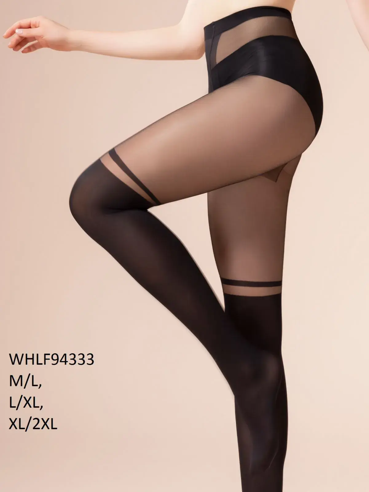 Rajstopy damskie czarne M/L, XL/XXL WHLF433