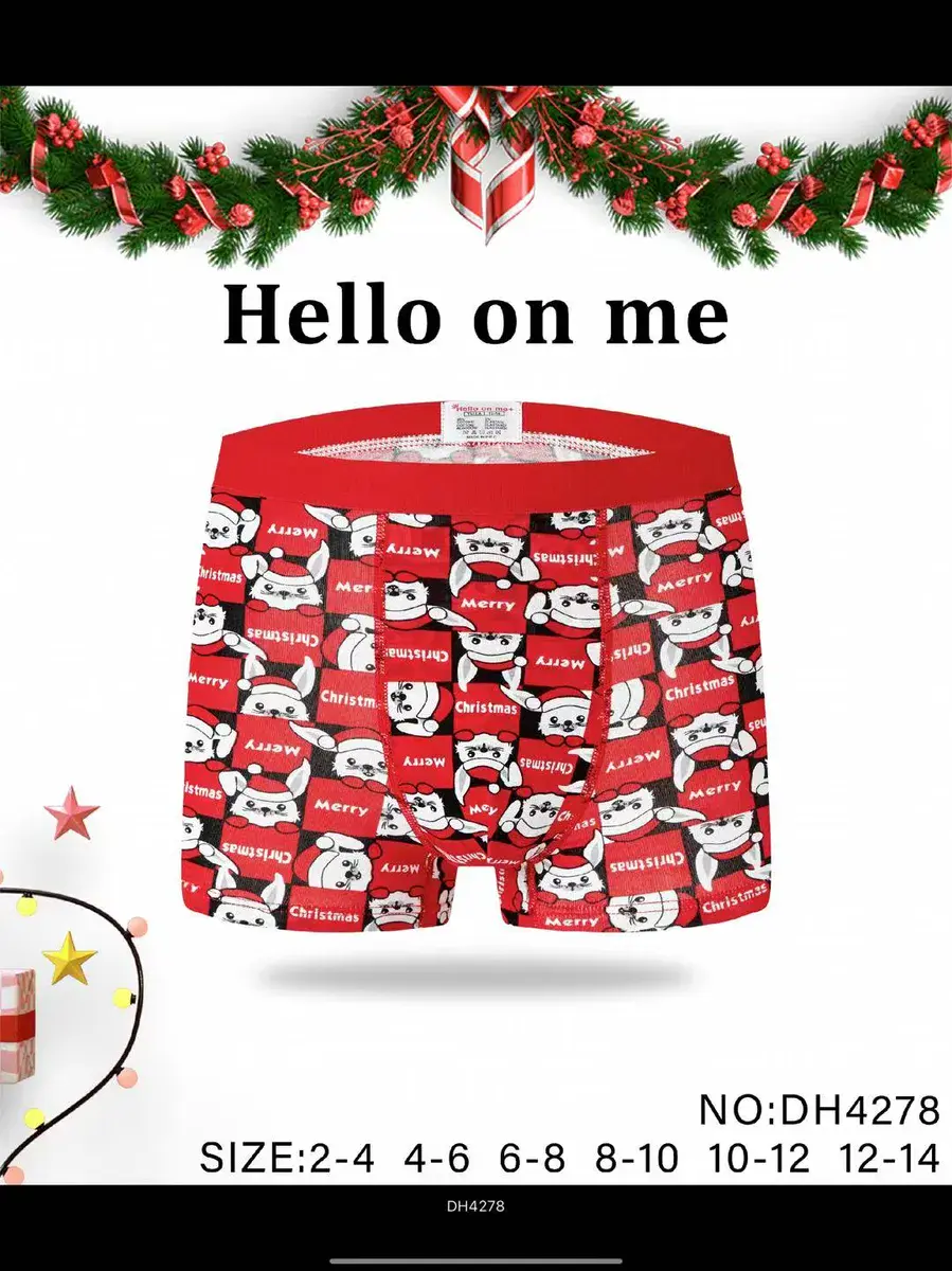 Bokserki dziecięce czerwone z motywem świątecznym Merry Christmas
