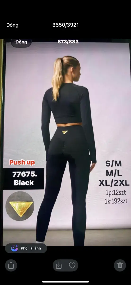 Push up legginsy czarne z wysokim stanem i marszczeniem