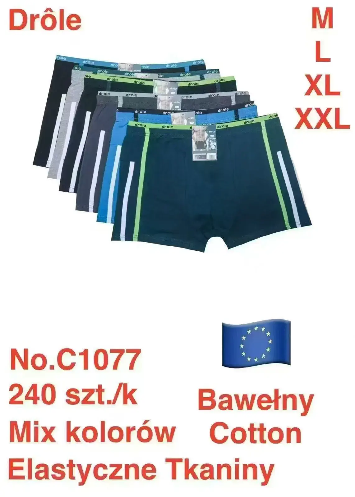 Bokserki męskie bawełniane mix kolorów M-L-XL-XXL – wzór 2