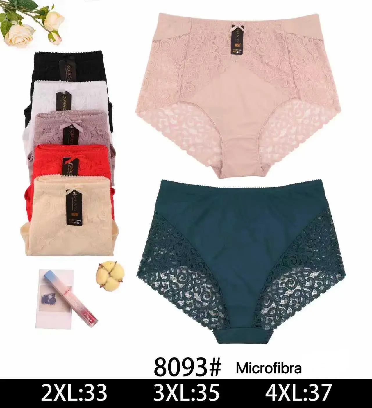Majtki damskie majtki figi z mikrofibry 2XL-33, 3XL-35, 4XL-37