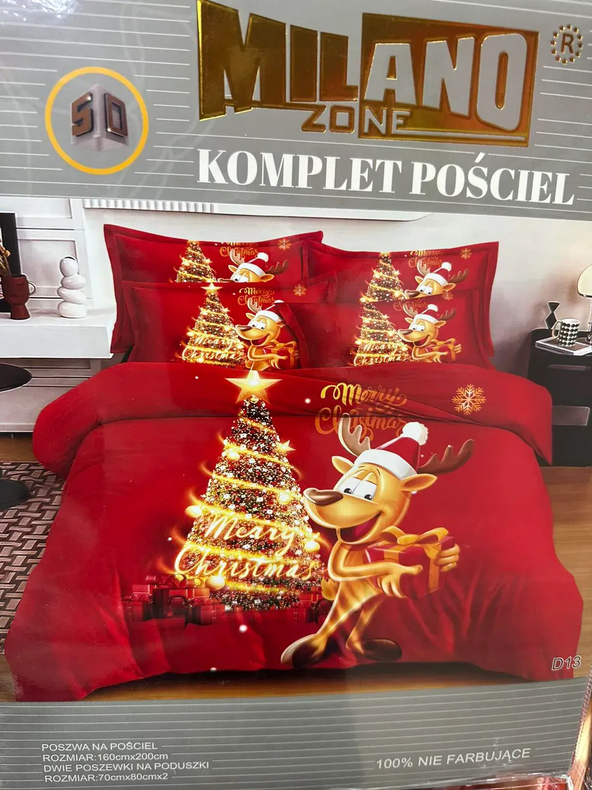Komplet Pościeli 3cz 160/200 Milano Zone Bożonarodzeniowy