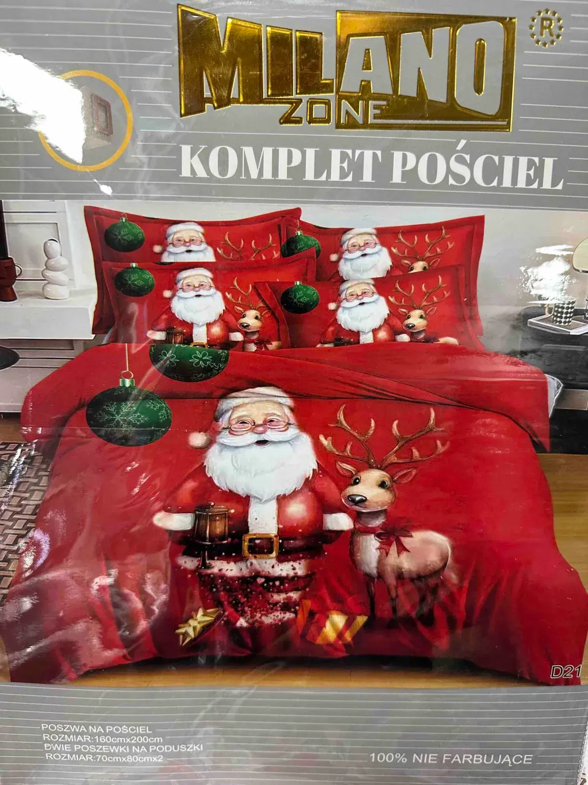 Komplet Pościeli Milano 3el. 160/200 Święty Mikołaj