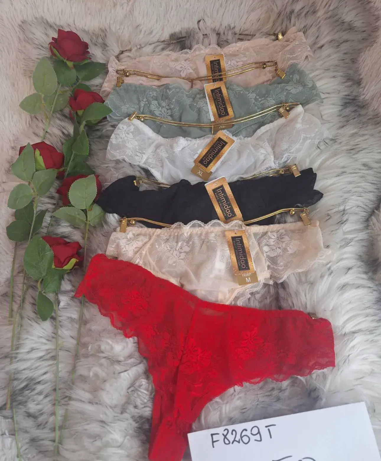Majtki Damskie Stringi Koronkowe Różne Kolory