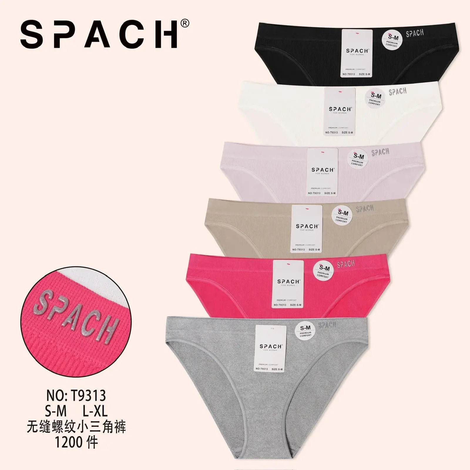 Majtki damskie SPACCH S-M-L-XL 5 szt wielopak