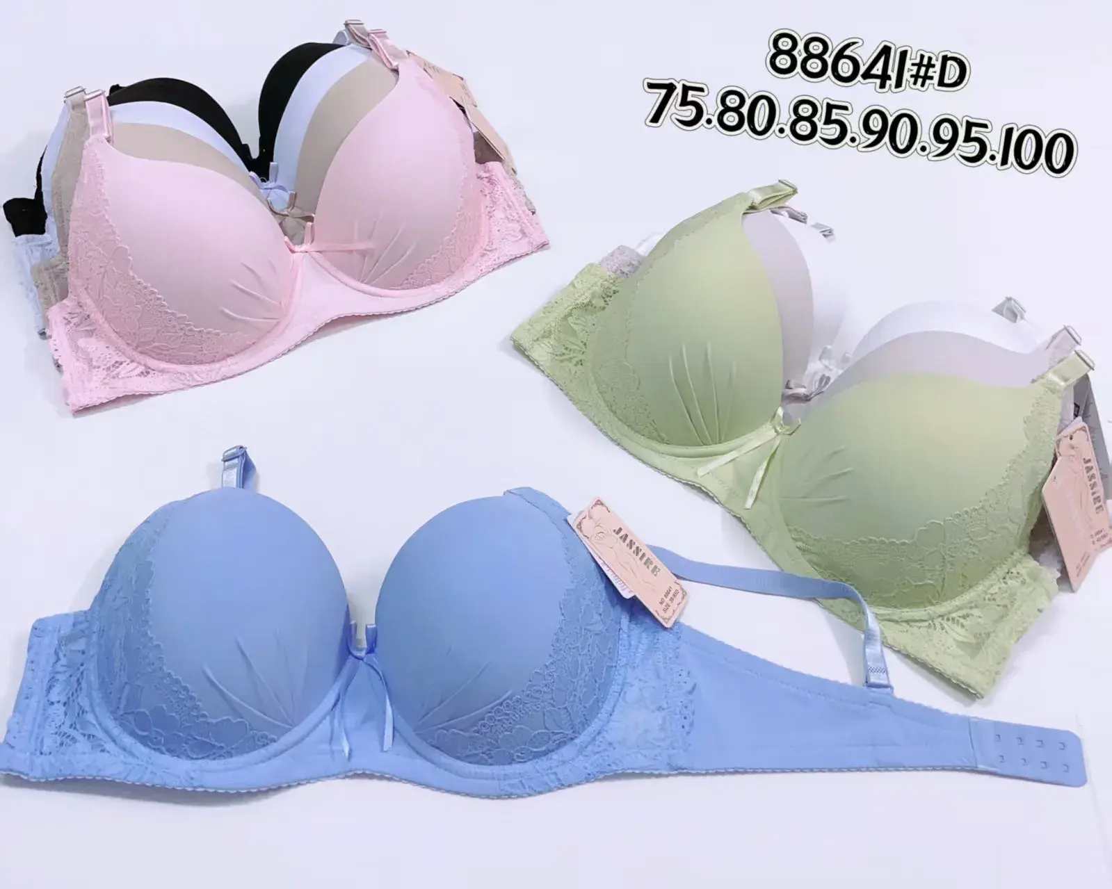 Biustonosz damski push-up, w wielu kolorach