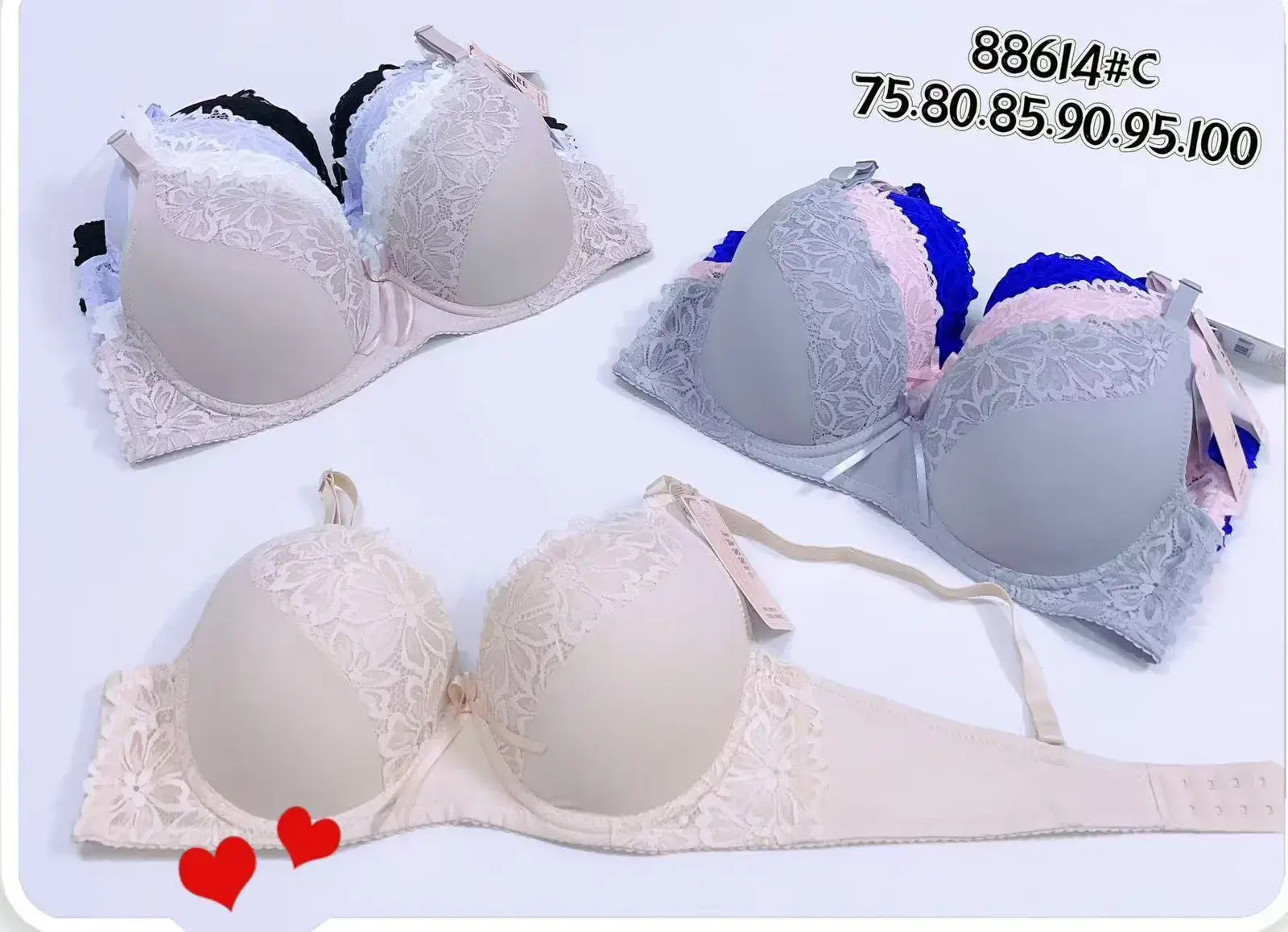 Biustonosz damski push-up, w wielu kolorach – wzór 2