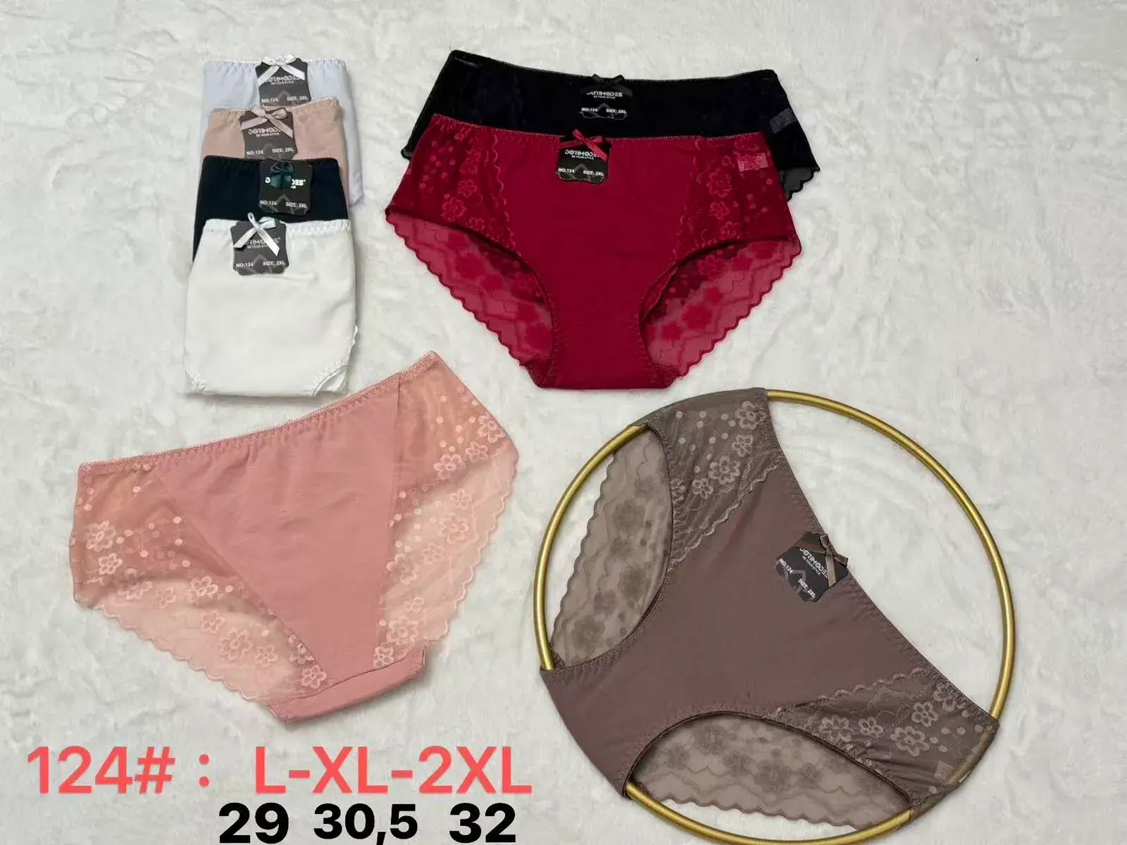 Majtki damskie L-XL-XXL koronkowe 5 szt. różne kolory