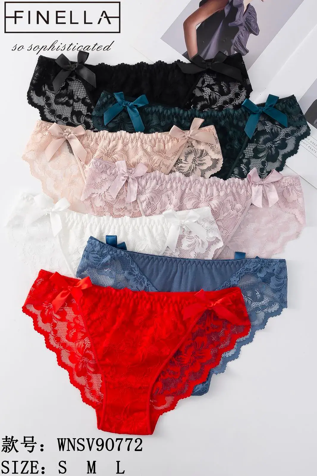 Majtki damskie Finella koronkowe S/M/L mix kolorów