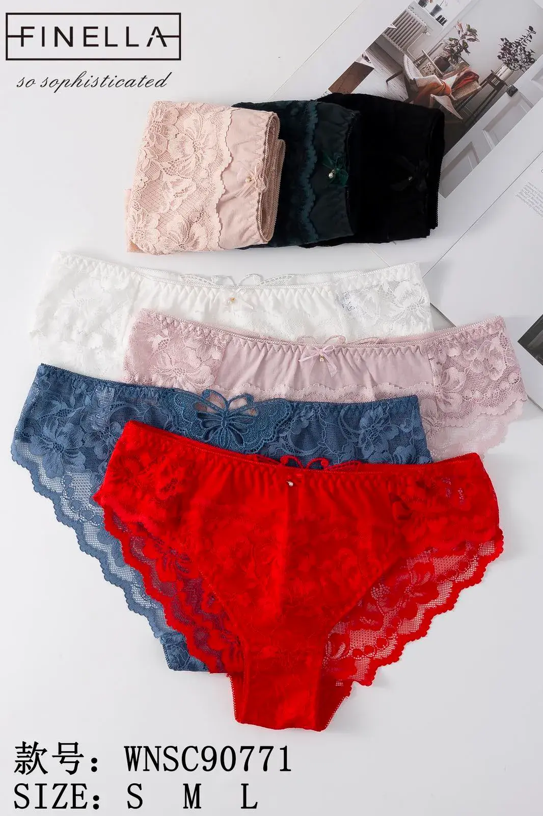 Majtki damskie Finella koronkowe S/M/L 6 kolorów