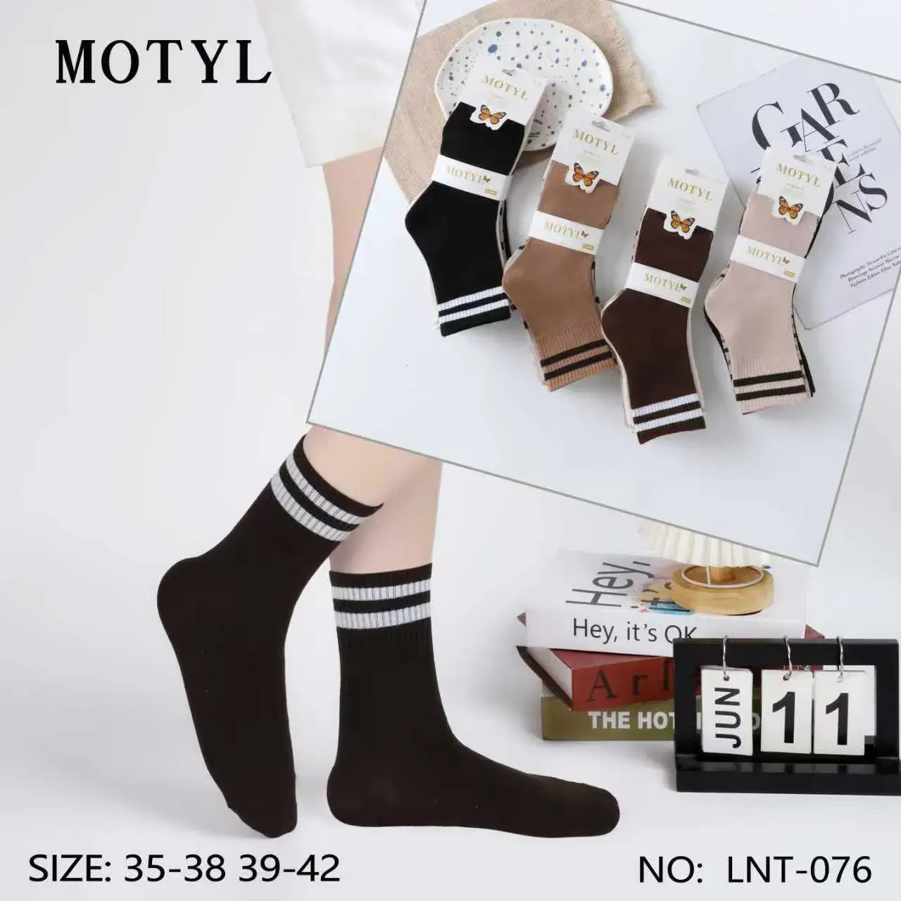 Skarpetki damskie Motyle wzór 35-38