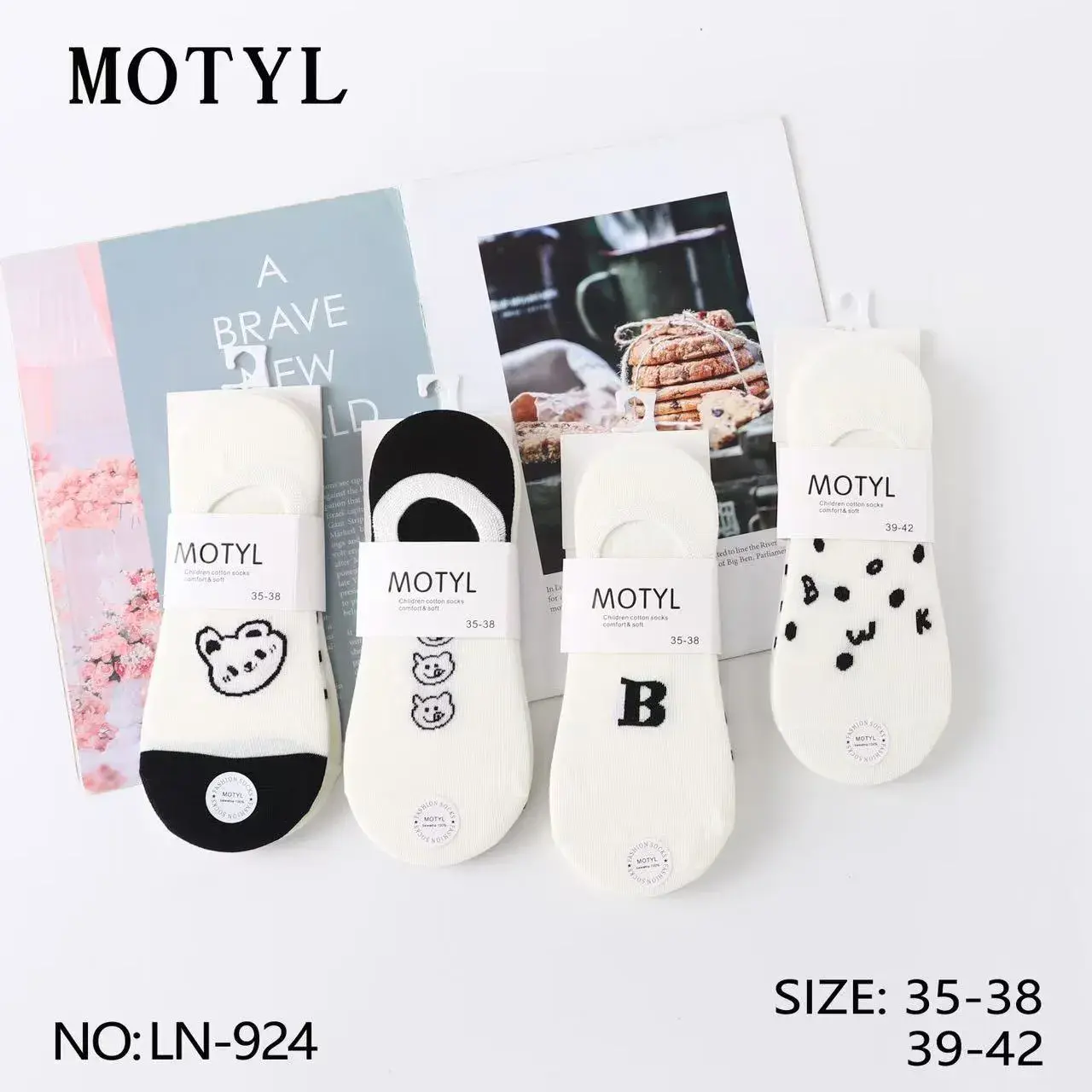 Skarpetki damskie Motyl z nadrukami rozmiar 35-38