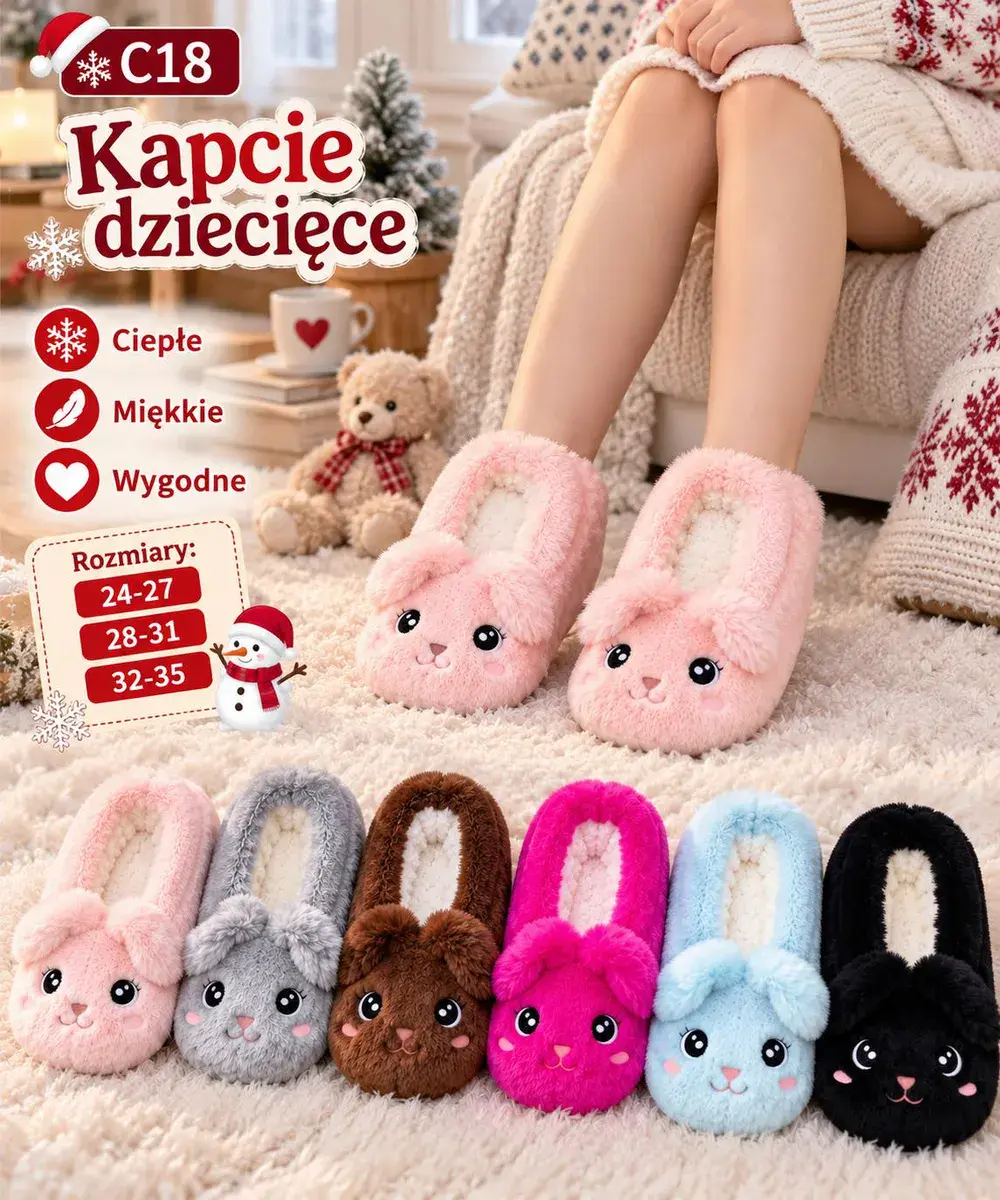 Kapcie dziecięce miękkie ciepłe wygodne różne kolory, w wielu kolorach