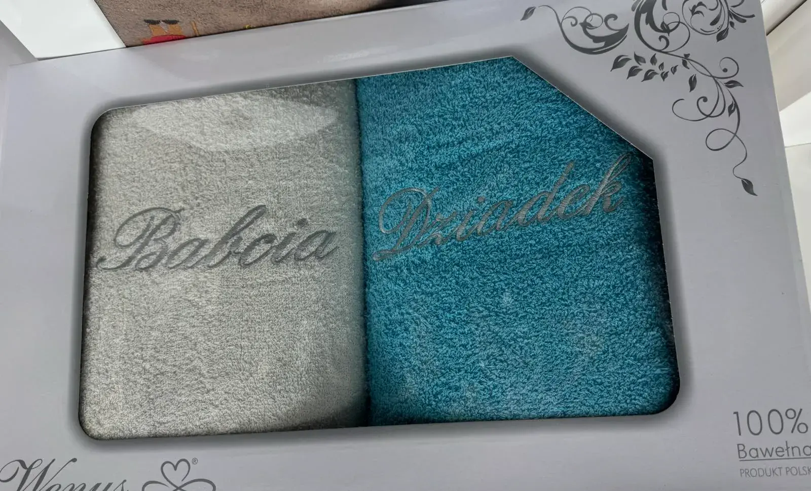 Ręczniki Babcia & Dziadek 70/140 100% Bawełna, kolor szary