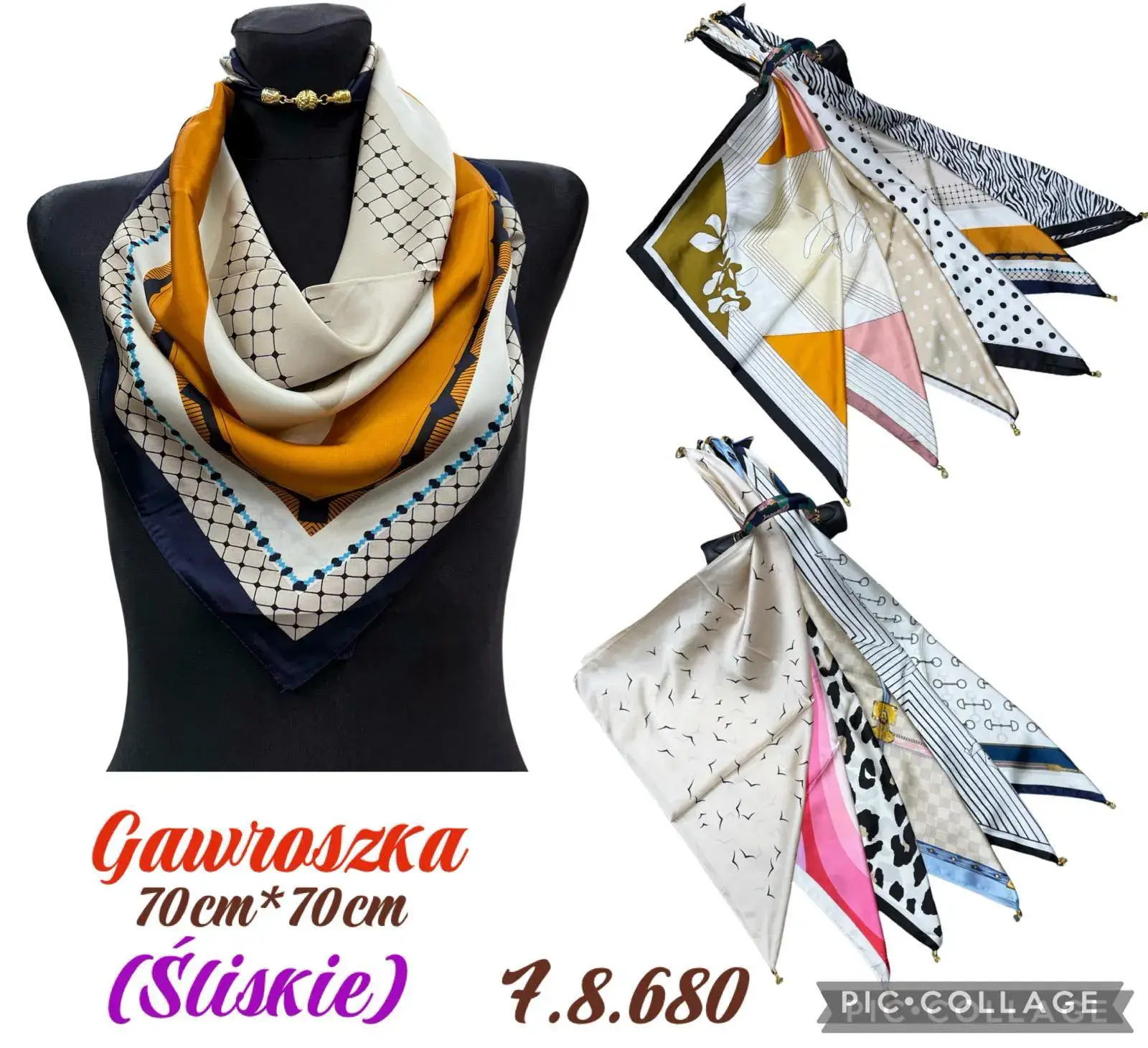 Chusta Damska Kwiatowa 70cm x 70cm (Śląskie)