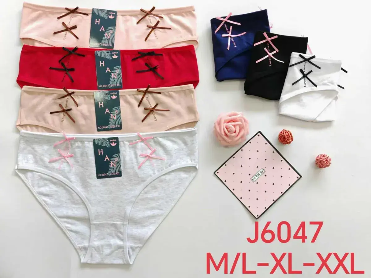 Damskie majtki bawełniane Han z kokardkami M/L-XL-XXXL