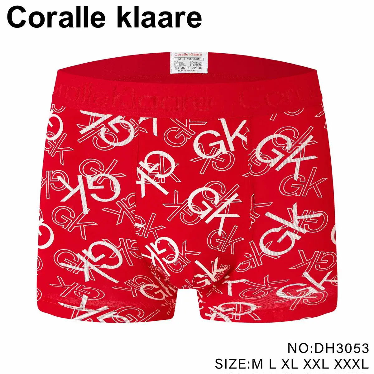Bokserki męskie czerwone z nadrukiem Coralle klaare rozmiar M