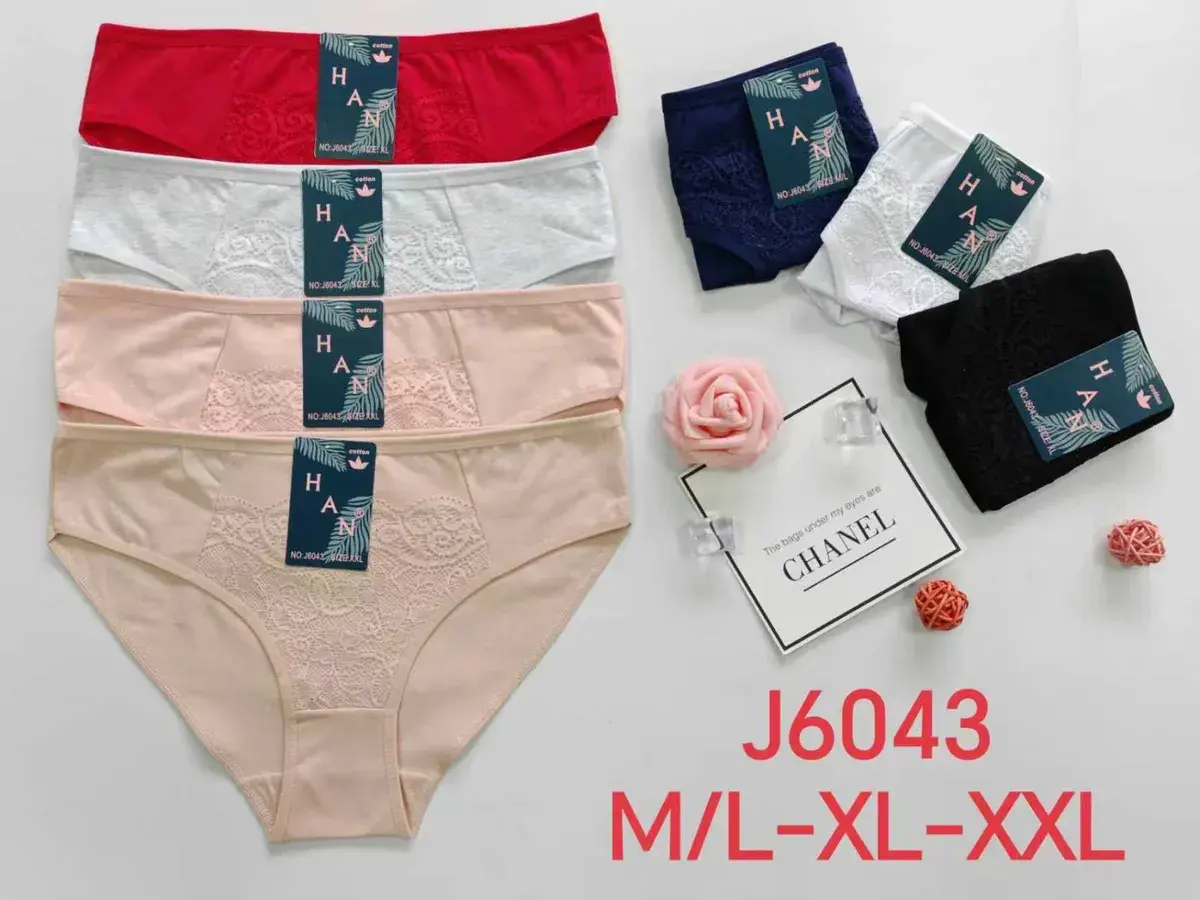 HAN Majtki damskie bawełniane koronkowe M/L-XL-XXL