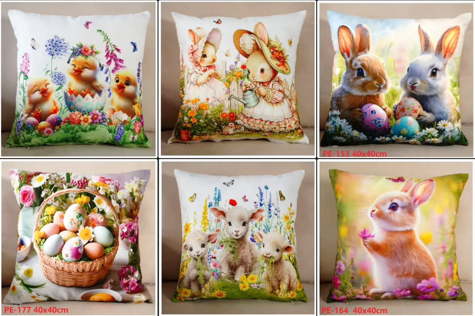 Poszewki Dwustronne Wielkanocne 45/45 cm, w wielu kolorach – wzór 2
