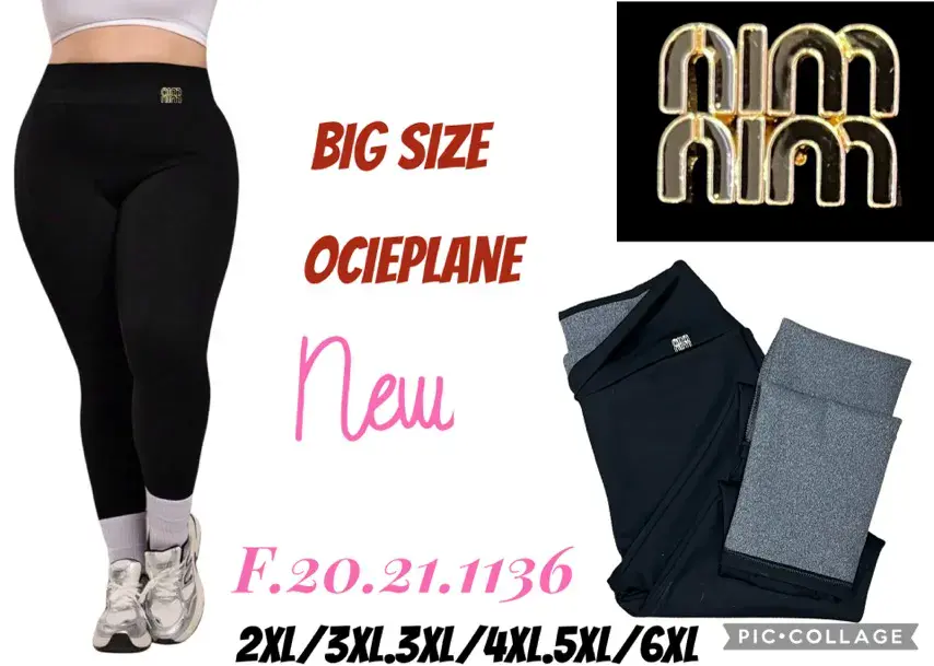 Legginsy damskie BIG SIZE 2XL-6XL Ocieplane F.20.21.1136