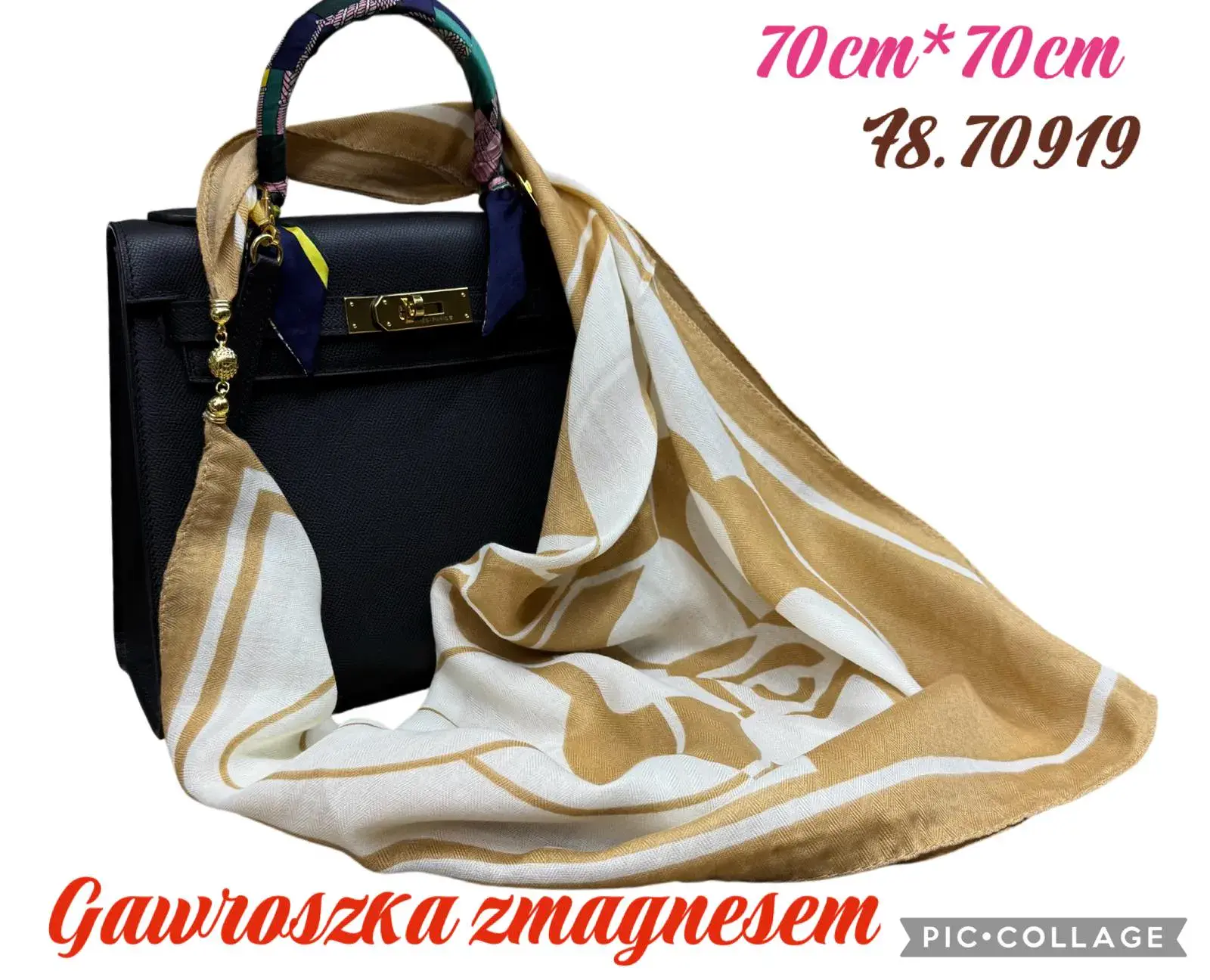 Chusta Damska Kwiatowa 70cm x 70cm Zmagnetyzowana