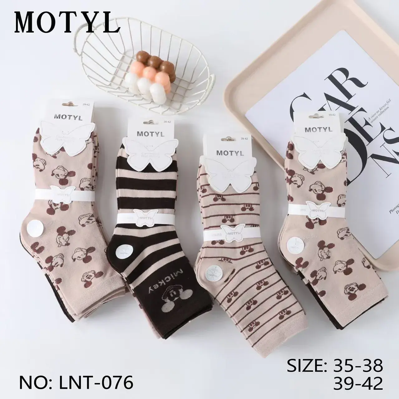 Skarpetki damskie Motyl z motywem Myszki 35-38/39-42
