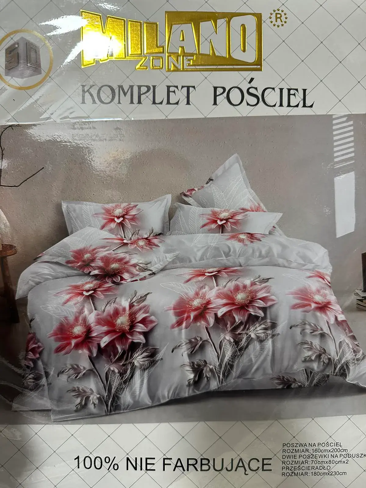Komplet Pościeli Milano 4cz 160/200 100% Niefarbowane