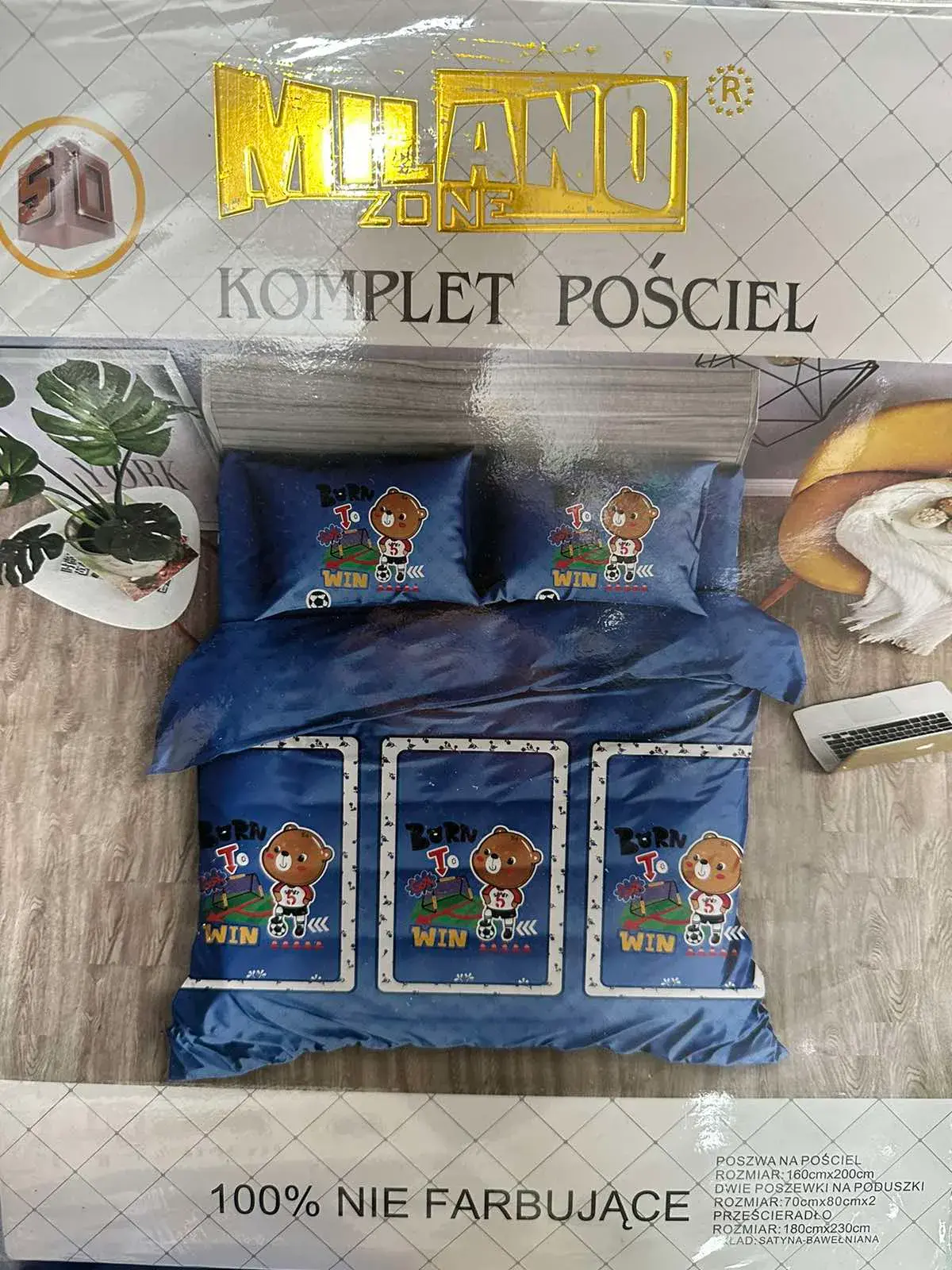 Komplet Pościel 4CZ Milano 160/200 z Misiem