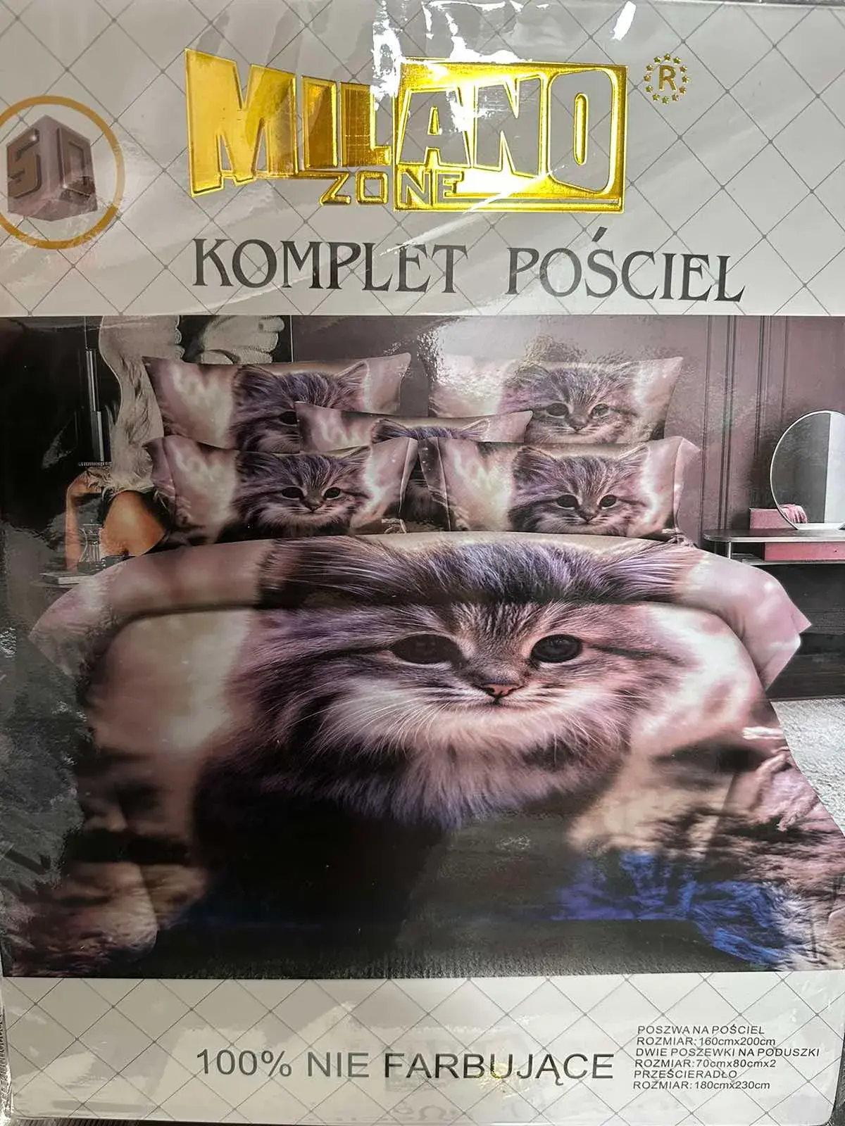 Komplet Pościel 4CZ 160/200 Milano kot szary